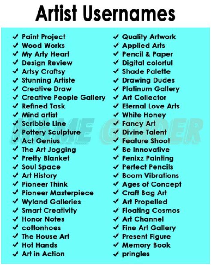 Cool Names for Artists: Unleashing Your Creative Identity